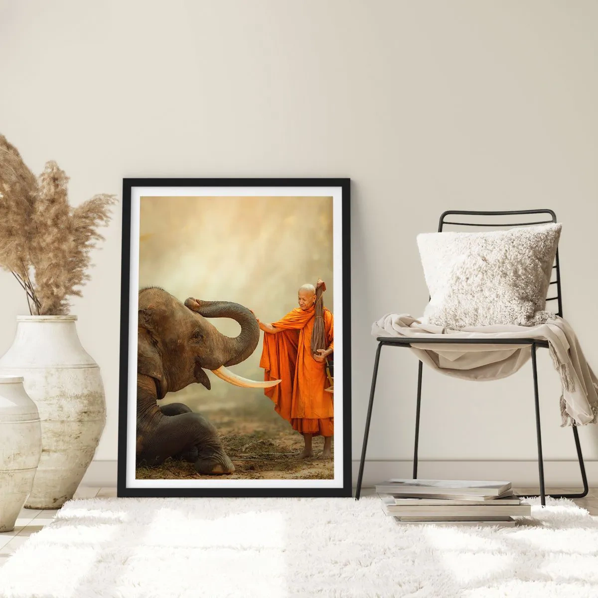 Affiche dans un cadre noir - Poster - Rencontre en voyageant - 30x40 cm