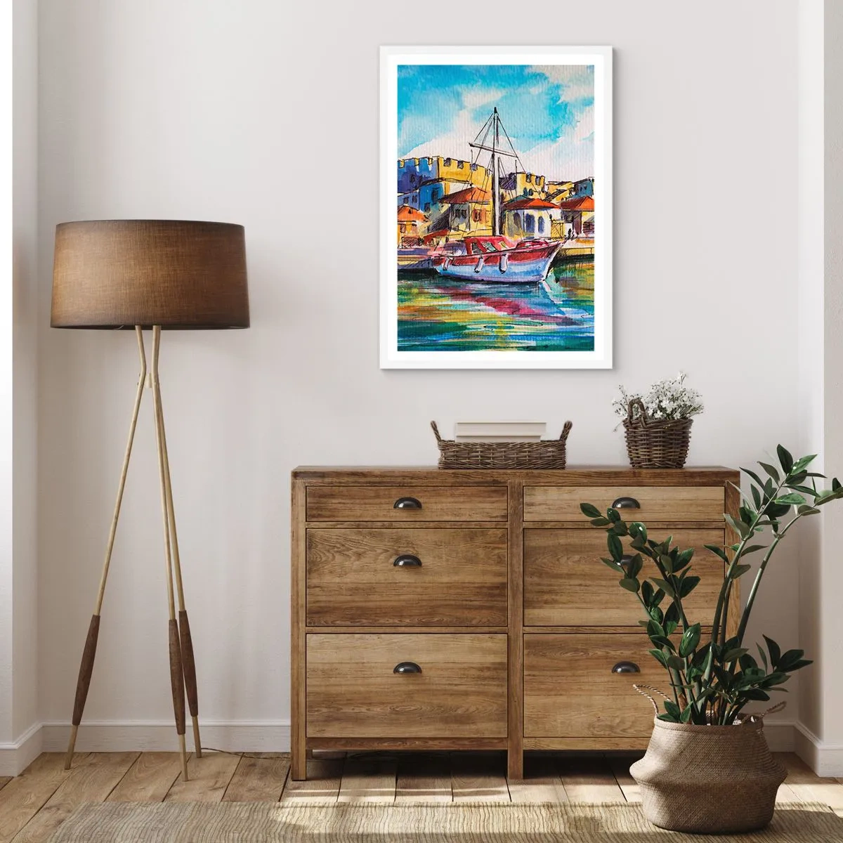 Affiche dans un cadre blanc - Poster - Après-midi arc-en-ciel - 50x70 cm