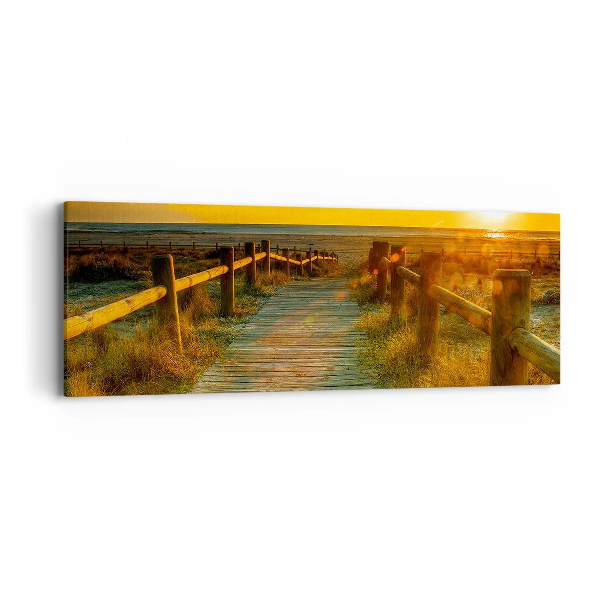 Impression sur toile - Image sur toile - Baigné dans le vieil or - 90x30 cm