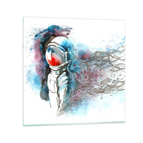 Impression sur verre - Image sur verre - Seul avec l'espace - 50x50 cm