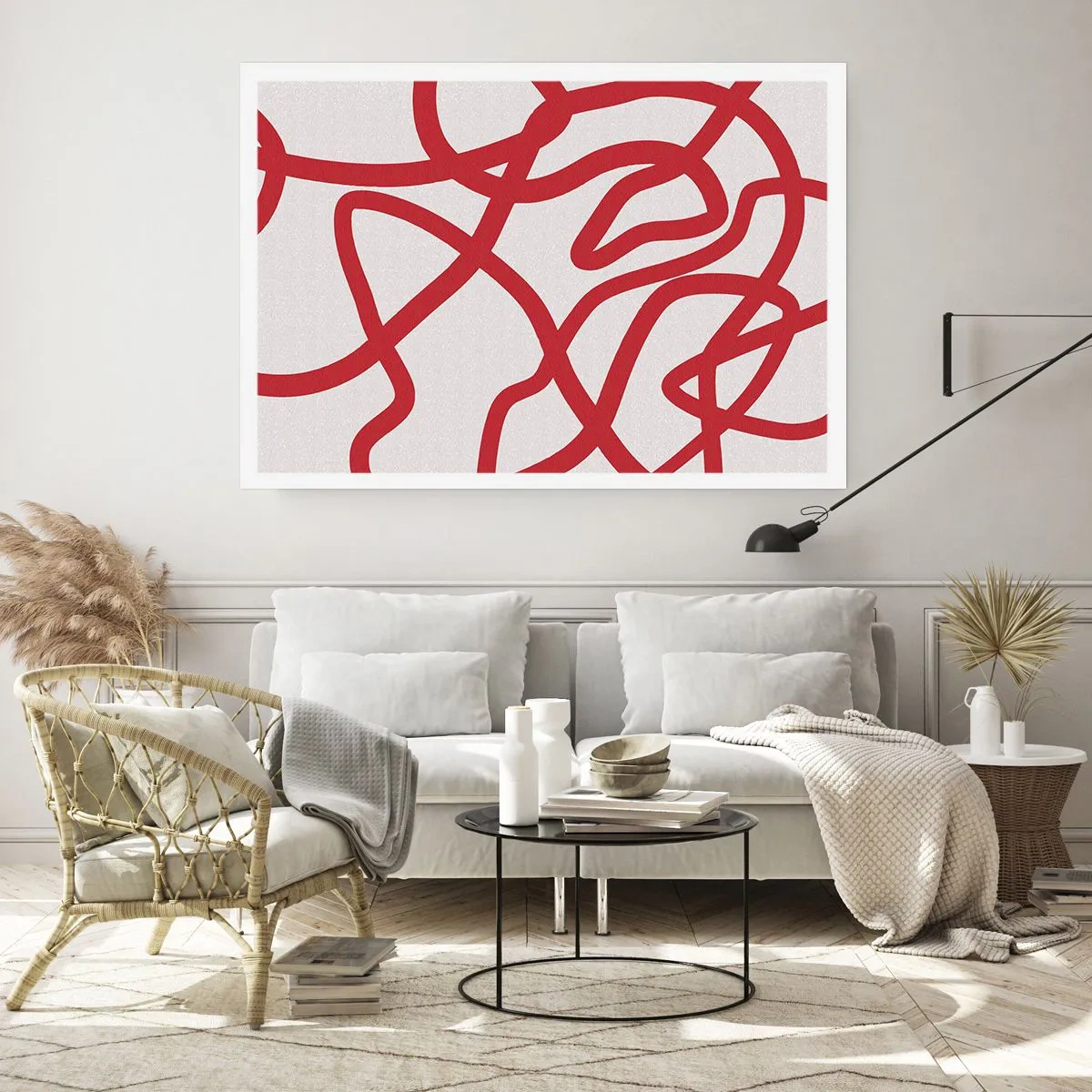 Affiche - Poster - Rouge sur blanc - 91x61 cm