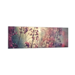 Impression sur verre - Image sur verre - Fleurs au soleil sur fond de nature - 160x50cm - Jardin secret - Décoration murale moderne pour le salon et la chambre ARTTOR