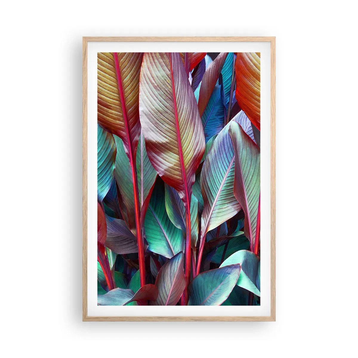 Affiche dans un chêne clair - Poster - Un fourré coloré - 61x91 cm