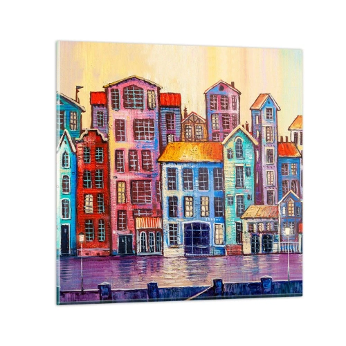 Impression sur verre - Image sur verre - Une ville comme dans un conte de fées - 40x40 cm