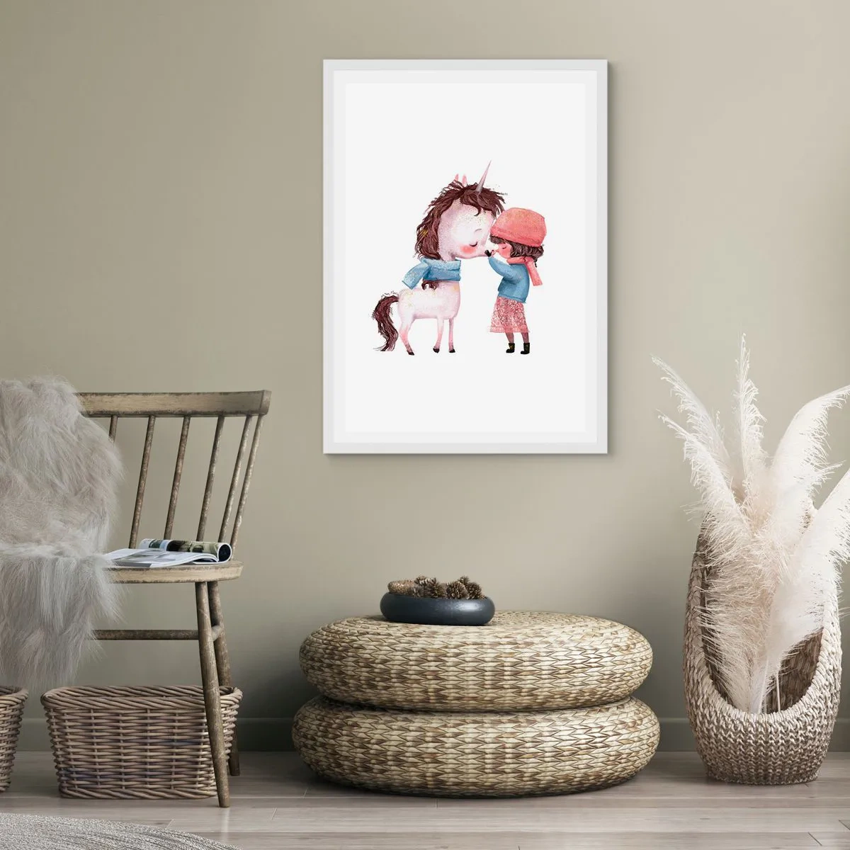 Affiche dans un cadre blanc - Poster - Histoire d'hiver - 30x40 cm