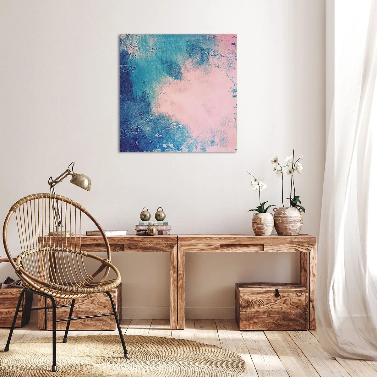 Impression sur toile - Image sur toile - Etreintes bleues - 50x50 cm