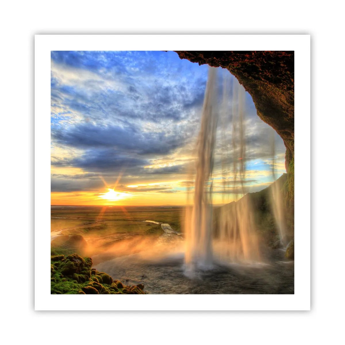Affiche - Poster - Le monde derrière un voile de gouttes - 60x60 cm