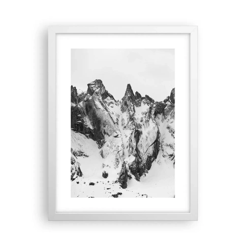 Affiche dans un cadre blanc - Poster - Crête dangereuse de granit - 30x40 cm