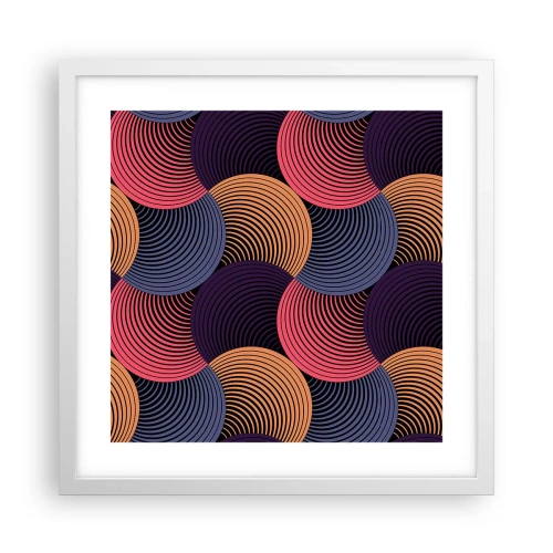 Affiche dans un cadre blanc - Poster - Dans un rythme circulaire - 40x40 cm