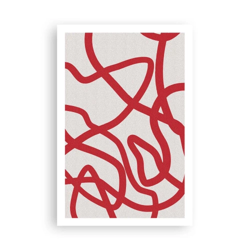 Affiche - Poster - Rouge sur blanc - 61x91 cm
