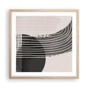 Affiche dans un chêne clair - Poster - Aller et retour - 50x50 cm