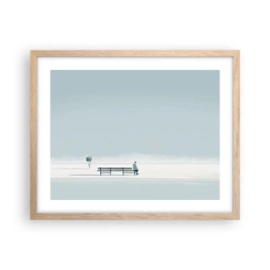 Affiche dans un chêne clair - Poster - Oui, j'attends. - 50x40 cm