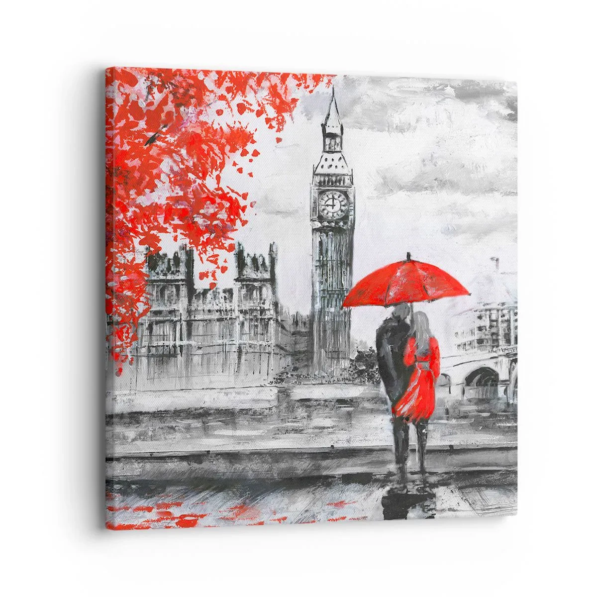 Impression sur toile - Image sur toile - Amoureux de Londres - 30x30 cm