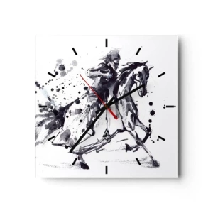 Horloge murale - Pendule murale - Chevalier noir - 40x40 cm