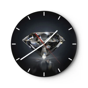 Horloge murale - Pendule murale - Un diamant brillant sur un fond sombre avec un effet de réflexion - 30x30cm - La meilleure amie - Décoration murale moderne pour le salon, la cuisine et la chambre ARTTOR
