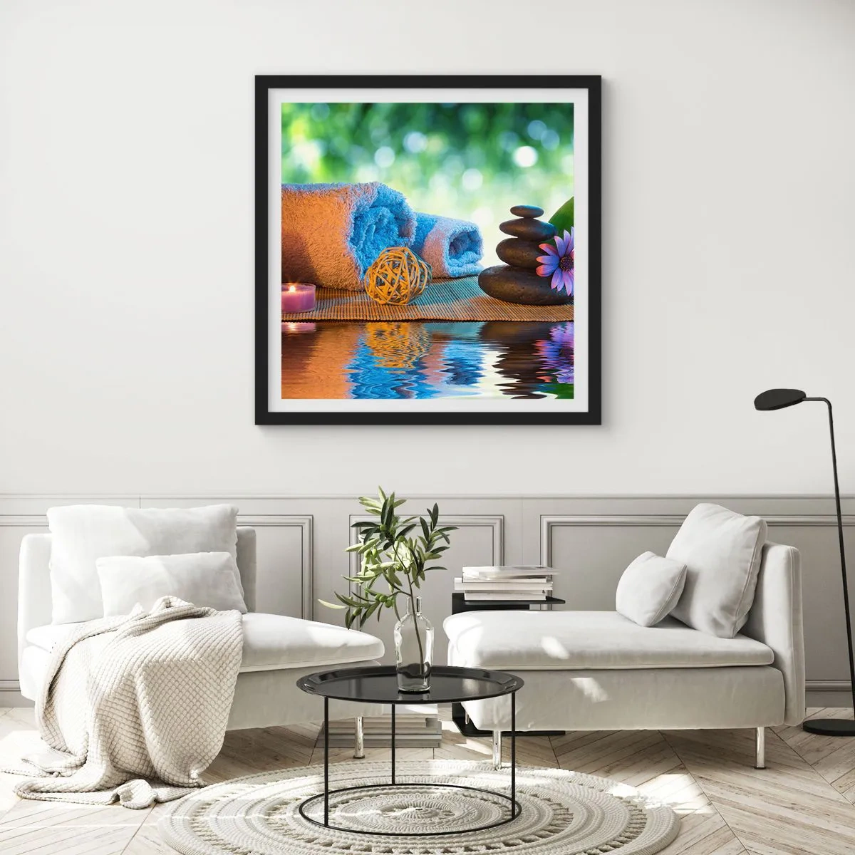 Affiche dans un cadre noir - Poster - Temps pour le corps - 40x40 cm