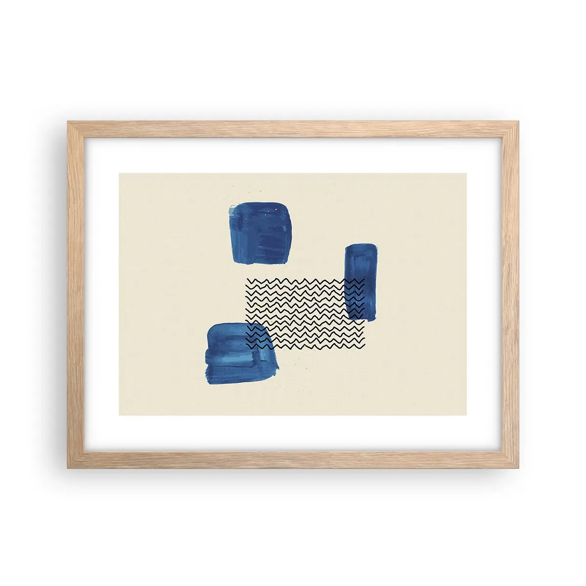 Affiche dans un chêne clair - Poster - Quatuor abstrait - 40x30 cm