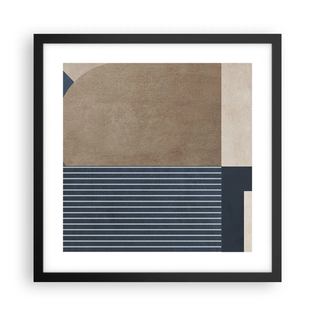 Affiche dans un cadre noir - Poster - Composition simple et en rondeur - 40x40 cm