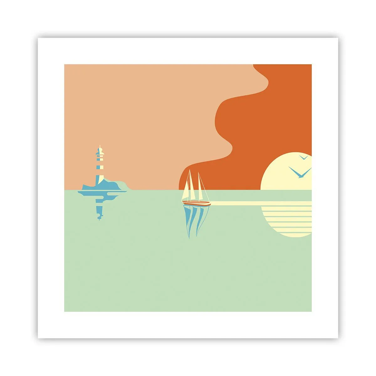 Affiche - Poster - Paysage idéal de la mer - 40x40 cm