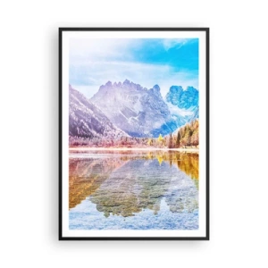 Affiche dans un cadre noir - Poster - C'est déjà le printemps à la montagne - 70x100 cm