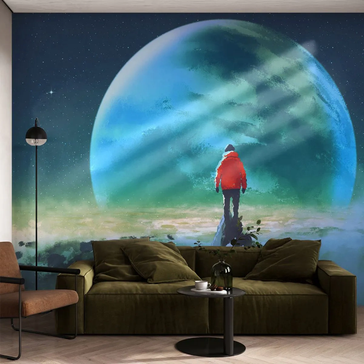 Papier Peint Photo Standard Eco - Explorateur de la nouvelle terre - Abstraction, Fantaisie, Planète Terre - 400x280 cm