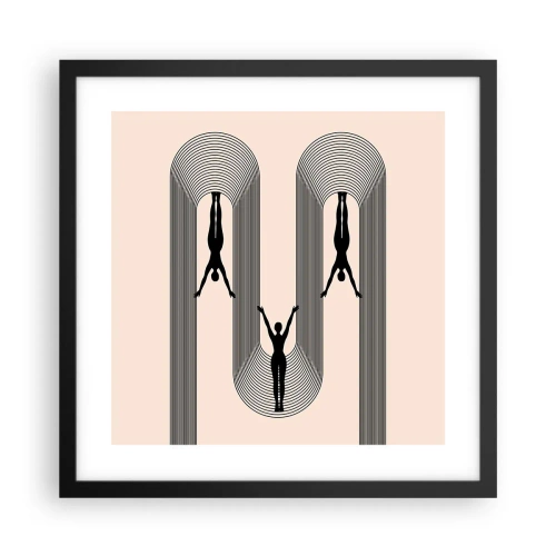 Affiche dans un cadre noir - Poster - Les jambes en l’air - 40x40 cm