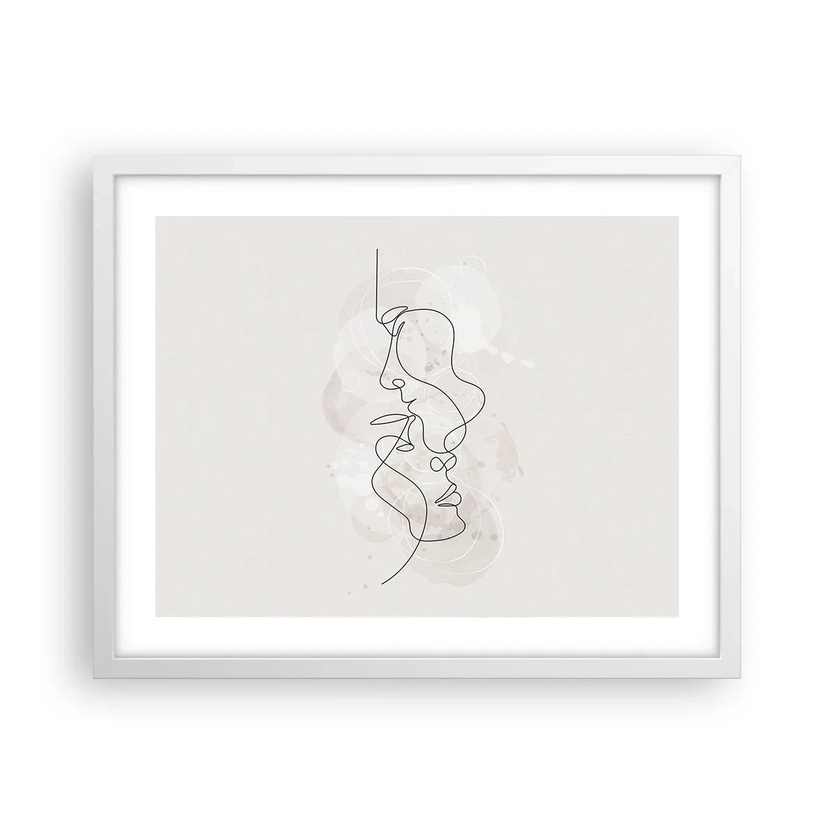 Affiche dans un cadre blanc - Poster - Emmêlé dans une étreinte - 50x40 cm