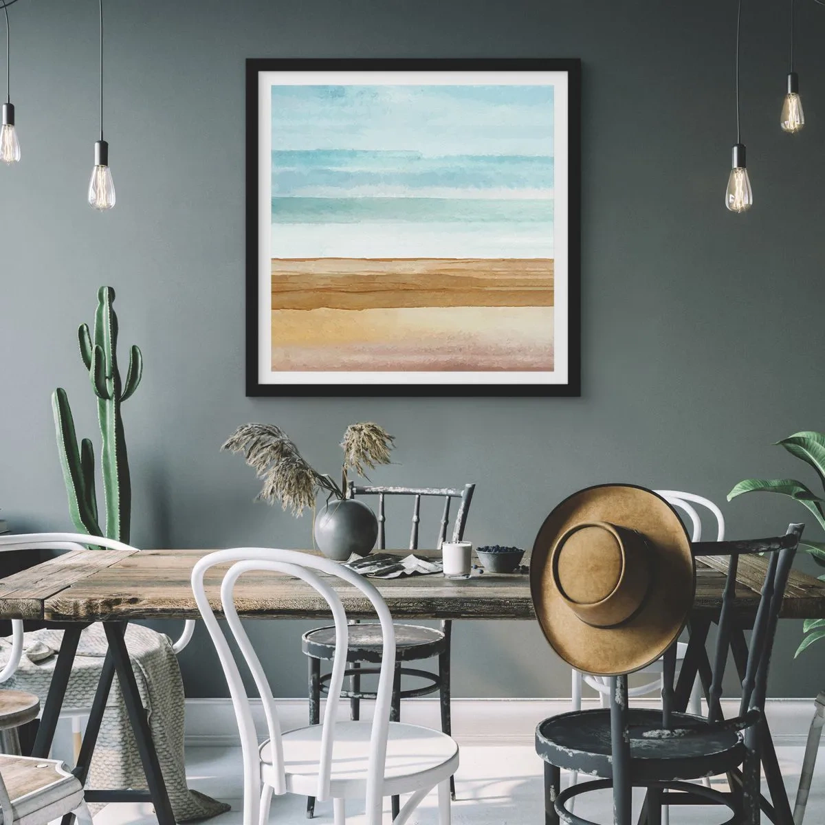 Affiche dans un cadre noir - Poster - Réconfort - 30x30 cm