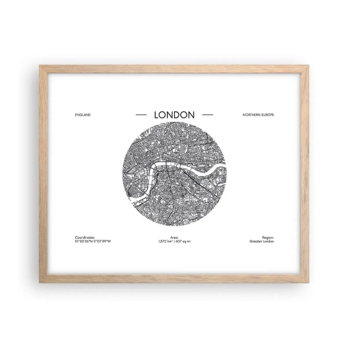 Affiche dans un chêne clair - Poster - Anatomie de Londres - 50x40 cm
