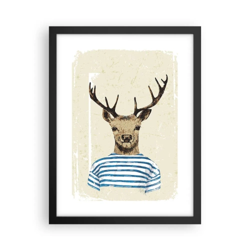 Affiche dans un cadre noir - Poster - Parce que j'aime les chemises rayées - 30x40 cm