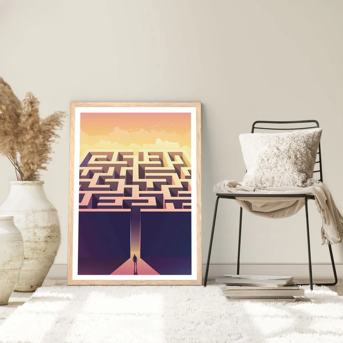 Affiche dans un chêne clair - Poster - Le temps de la décision - 40x50 cm