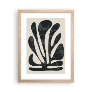 Affiche dans un chêne clair - Poster - Abstraction à plusieurs doigts - 30x40 cm