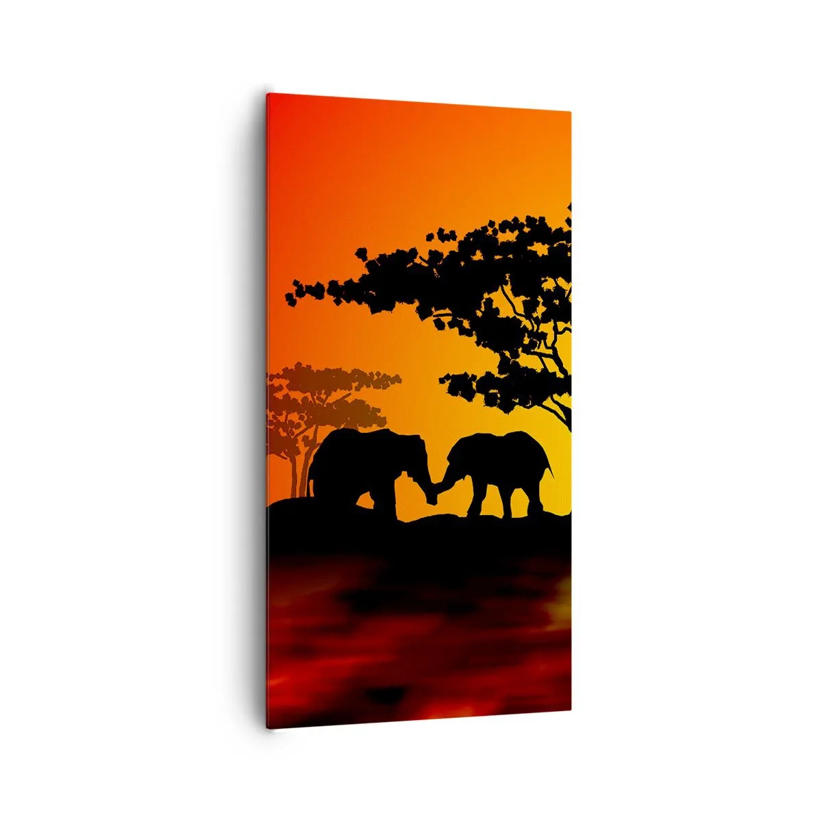 Impression sur toile - Image sur toile - Rencontre dans la savane - 65x120 cm