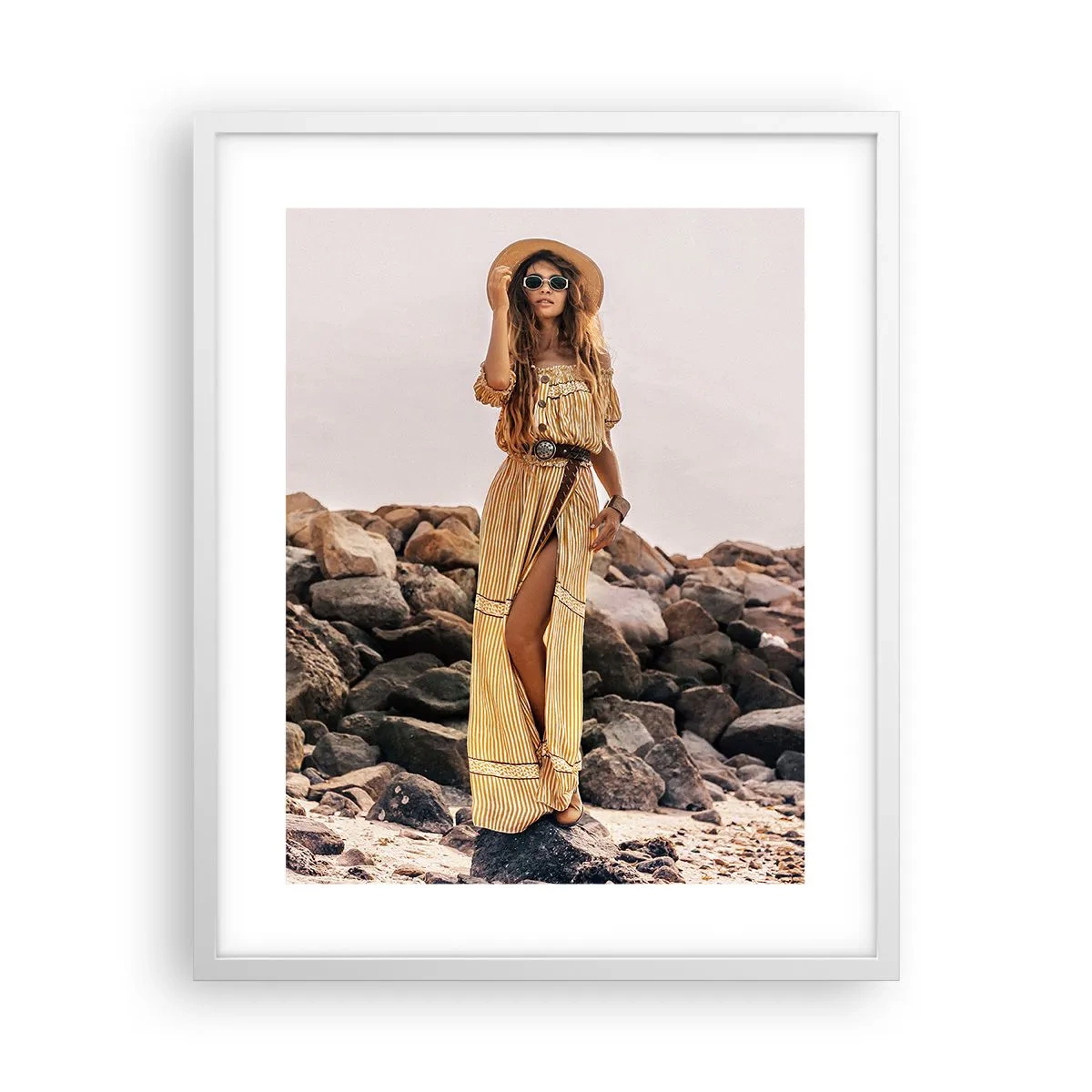 Affiche dans un cadre blanc - Poster - La magie des pierres - 40x50 cm