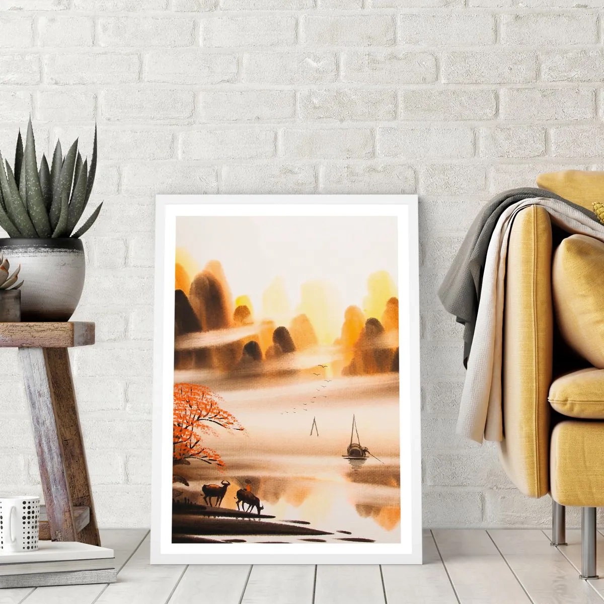 Affiche dans un cadre blanc - Poster - Plus loin que l'Extrême-Orient - 50x70 cm