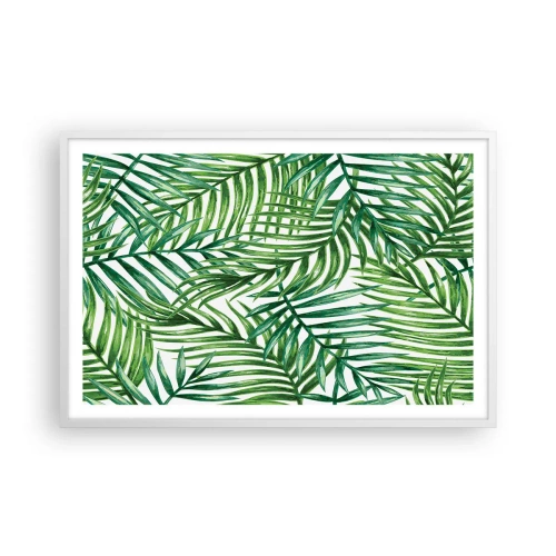 Affiche dans un cadre blanc - Poster - Sous la canopée verte - 91x61 cm