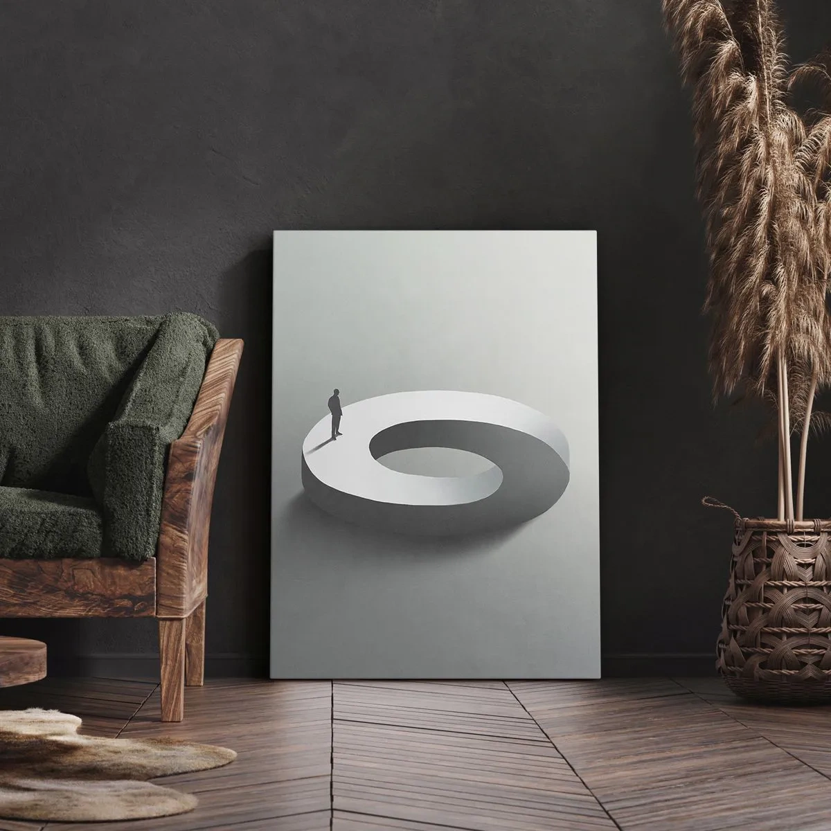 Impression sur toile - Image sur toile - Et sois intelligent ici - 65x120 cm