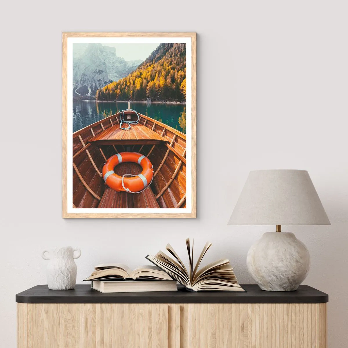 Affiche dans un chêne clair - Poster - Escapade en montagne - 61x91 cm