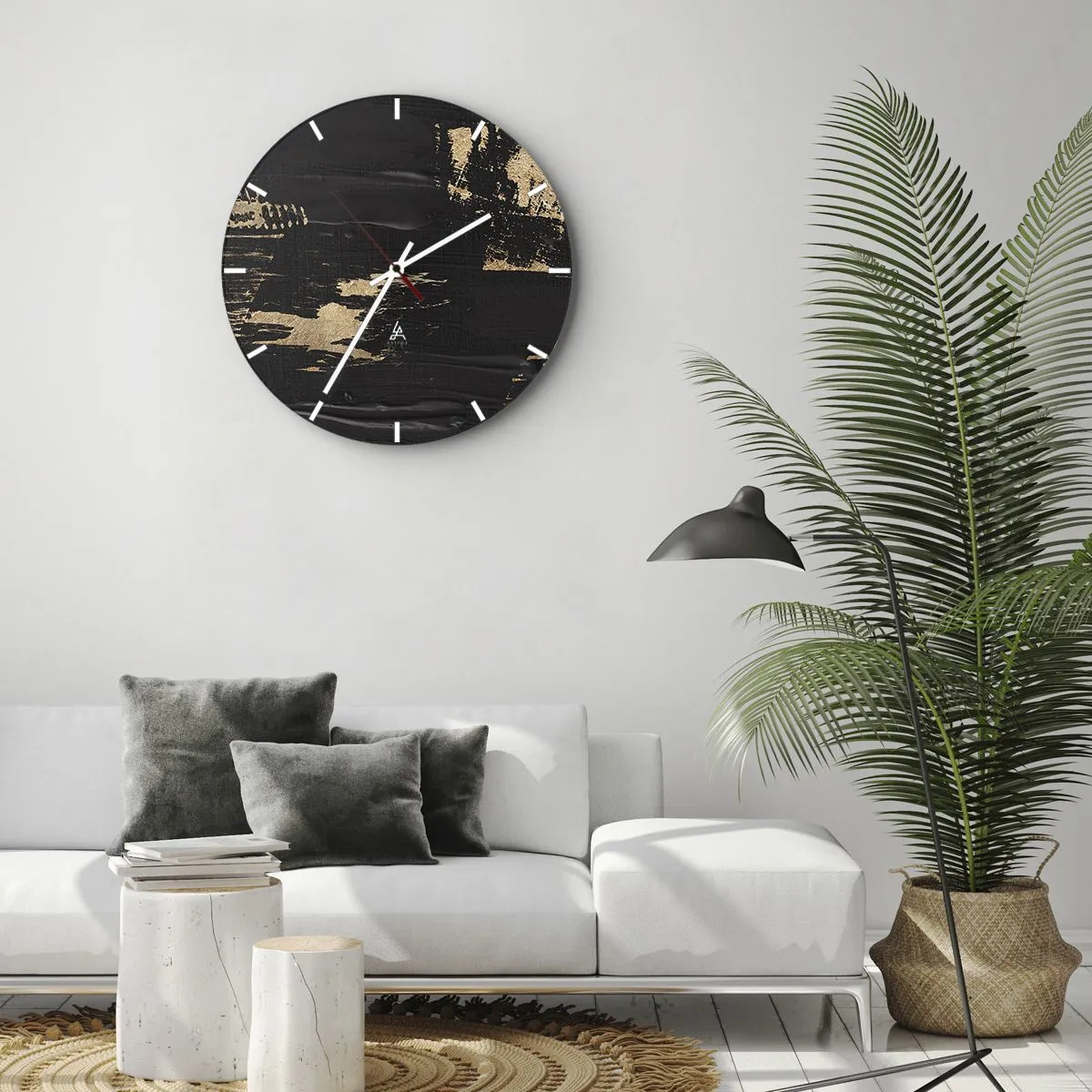 Horloge murale - Pendule murale - Empreinte du toucher - 30x30 cm