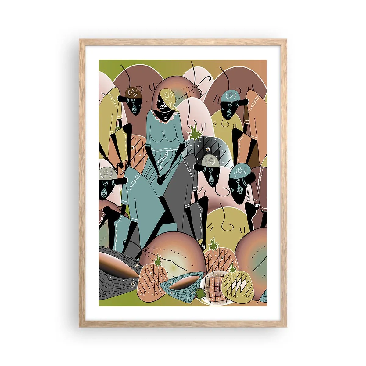 Affiche dans un chêne clair - Poster - De grandes fêtes arrivent - 50x70 cm