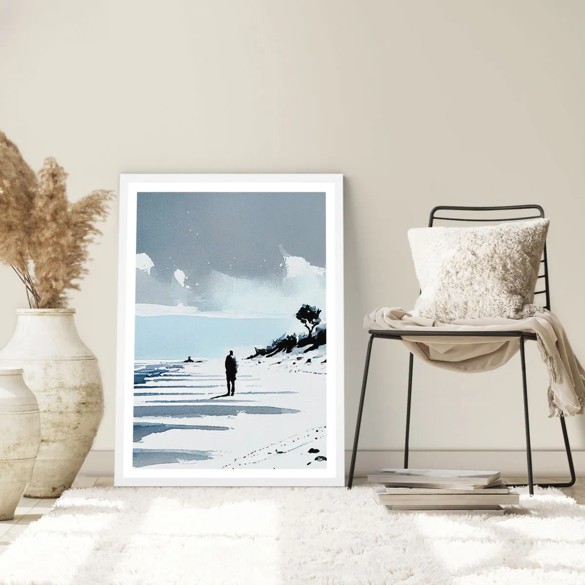 Affiche dans un cadre blanc - Poster - Seul à seul - 50x70 cm