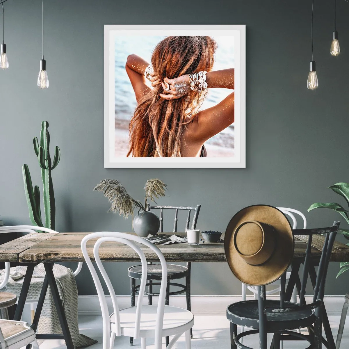 Affiche dans un cadre blanc - Poster - La soeur de l'eau et du soleil - 60x60 cm