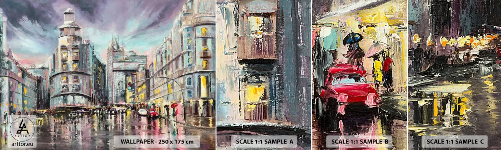 Échantillon de Papier Peint Autocollant Deluxe Sticker - Ce sera une soirée réussie - Ville, Madrid, Architecture - 100x30 cm