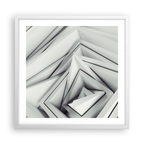 Affiche dans un cadre blanc - Poster - Bourgeon d’angles vifs - 50x50 cm