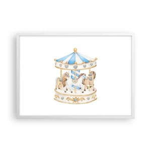 Affiche dans un cadre blanc - Poster - Douce enfance - 70x50 cm