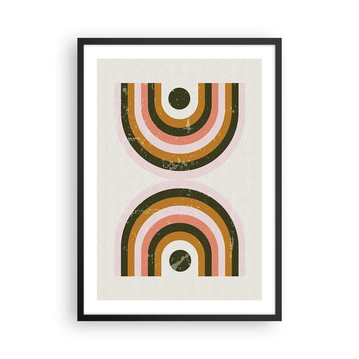 Affiche dans un cadre noir - Poster - Abstraction jumelle - 50x70 cm