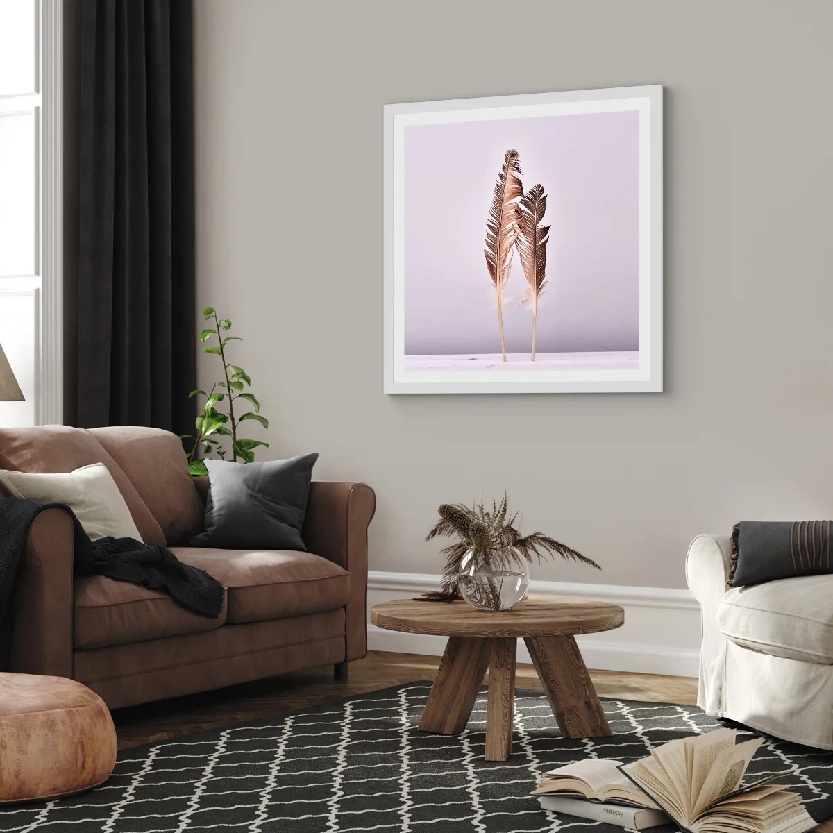 Affiche dans un cadre blanc - Poster - Face au néant - 30x30 cm