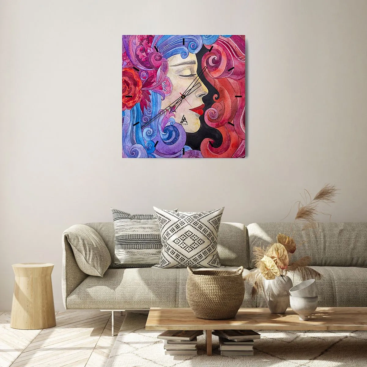 Horloge murale - Pendule murale - L'Art Nouveau est toujours vivant - 30x30 cm