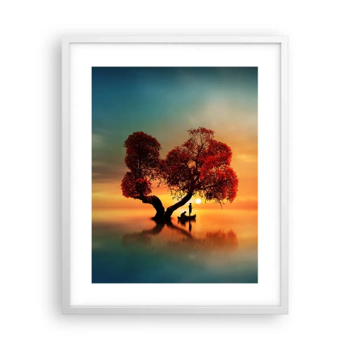 Affiche dans un cadre blanc - Poster - Plénitude et éloignement sans monde - 40x50 cm