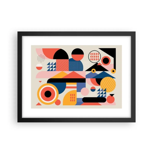 Affiche dans un cadre noir - Poster - Composition : jouer - 40x30 cm